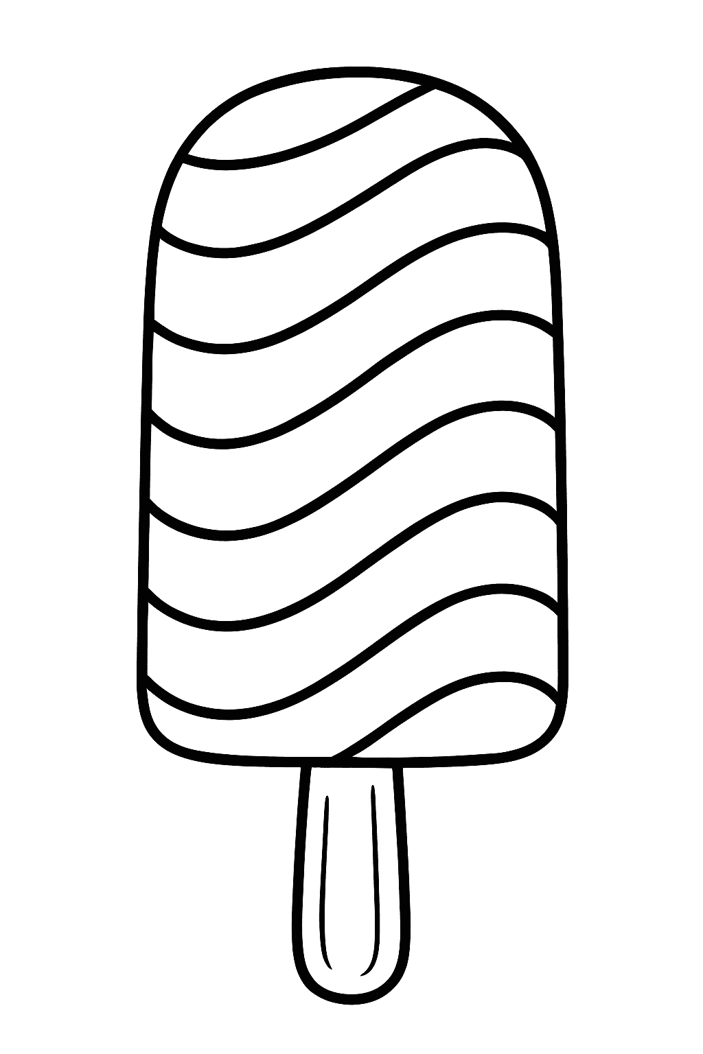 Picolé listrado para colorir