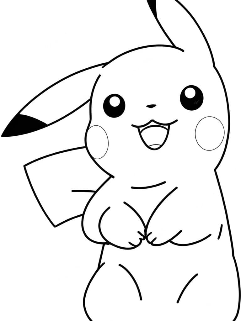 Pikachu animado para colorir
