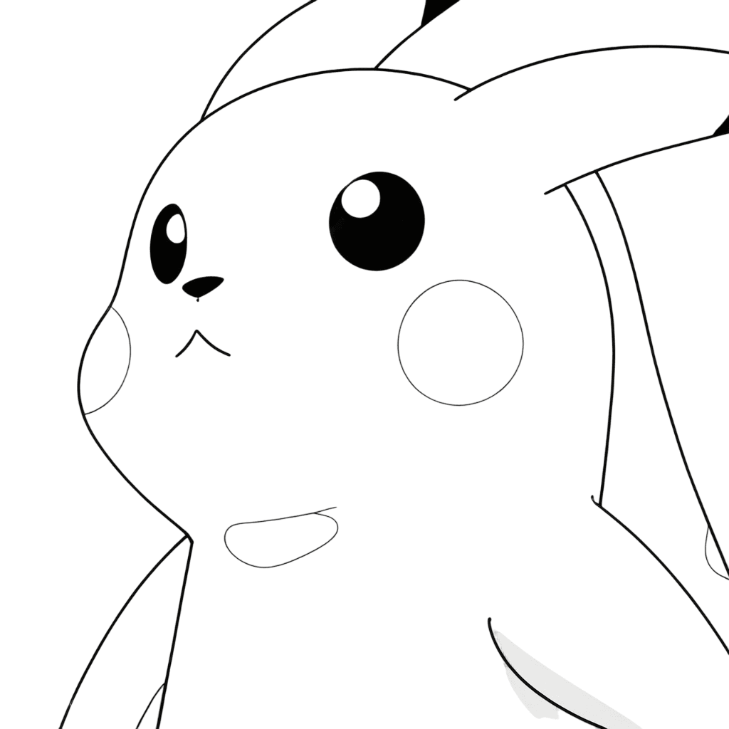 Pikachu concentrado para a batalha para colorir
