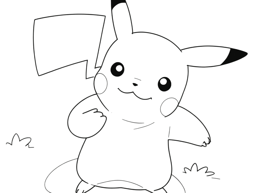 Pikachu confiante para colorir