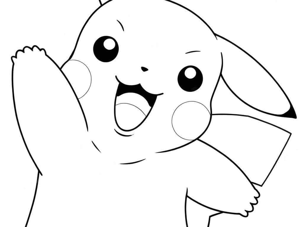 Pikachu feliz para colorir