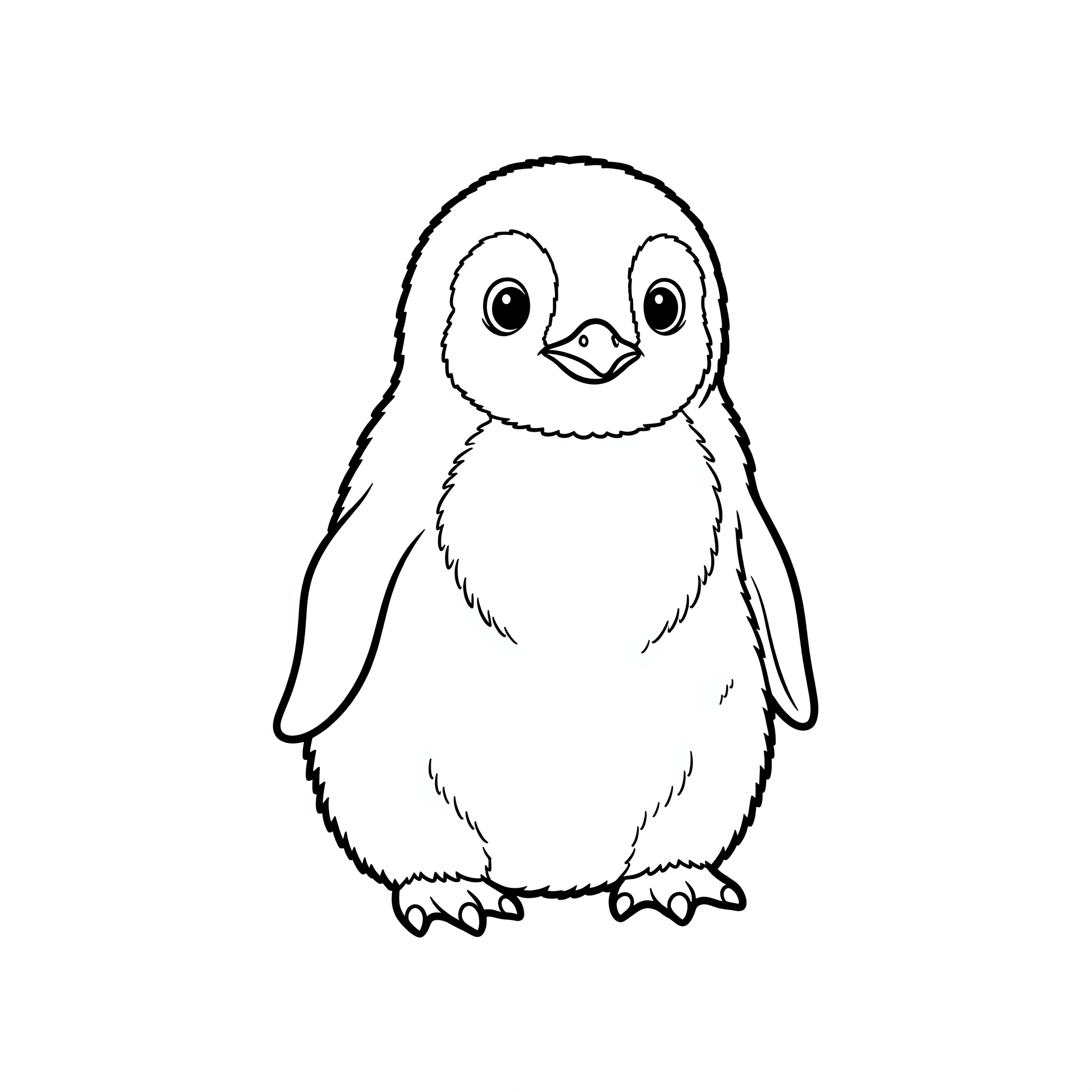 Pinguim filhote para colorir