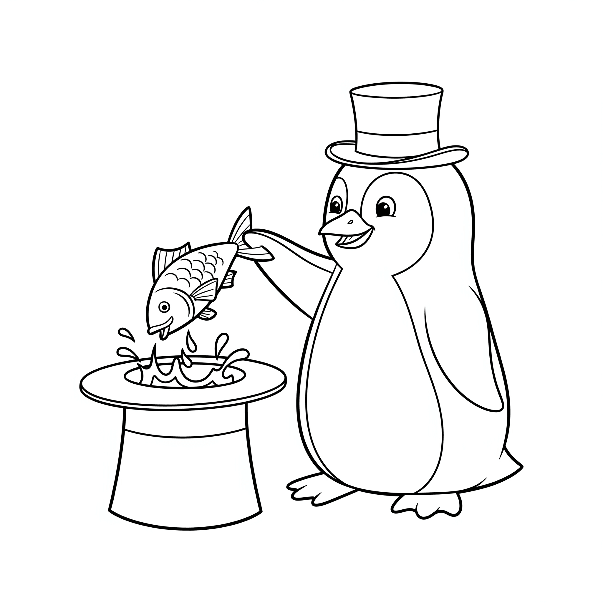 Pinguim mágico para colorir