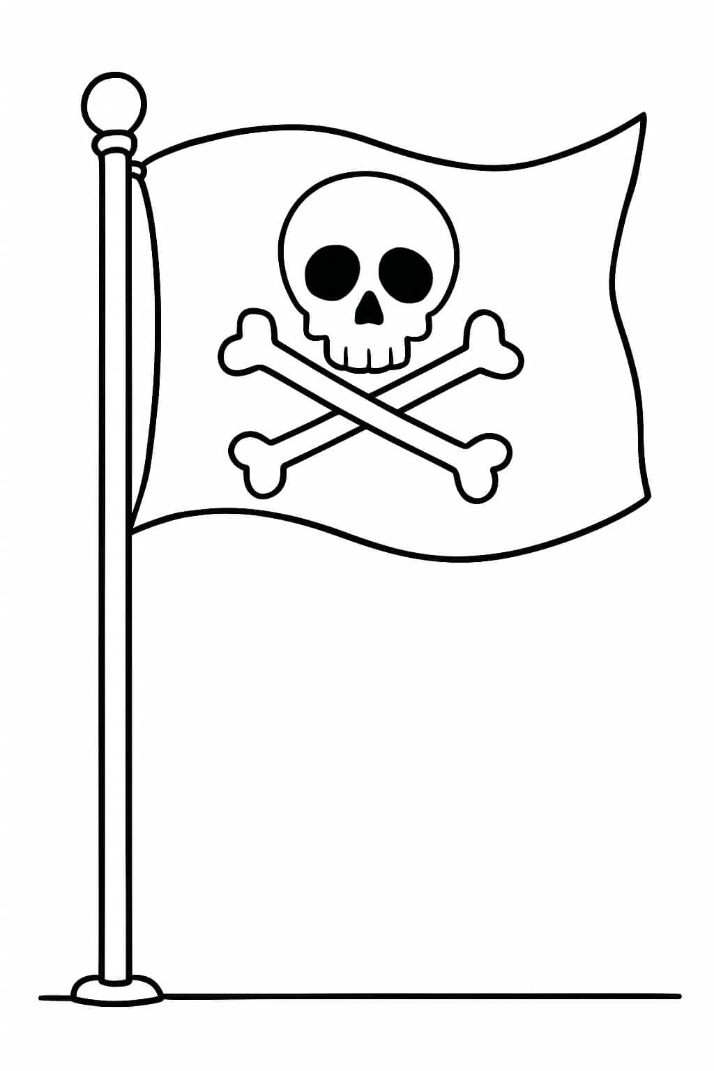 Bandeira pirata para colorir