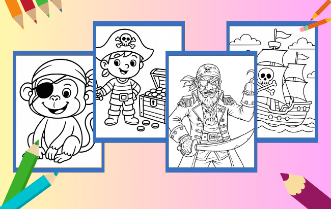 Desenhos de Pirata para colorir