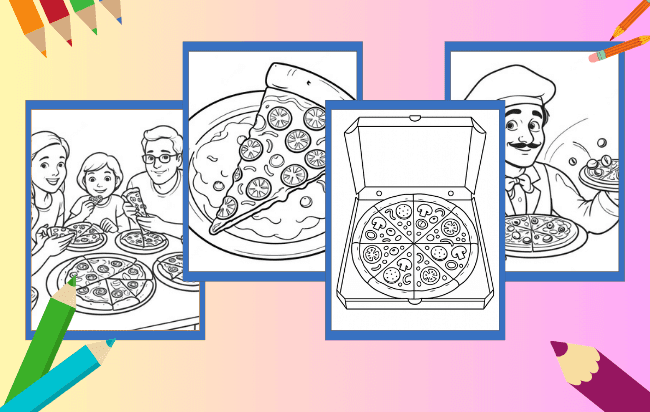 Desenhos de Pizza para colorir