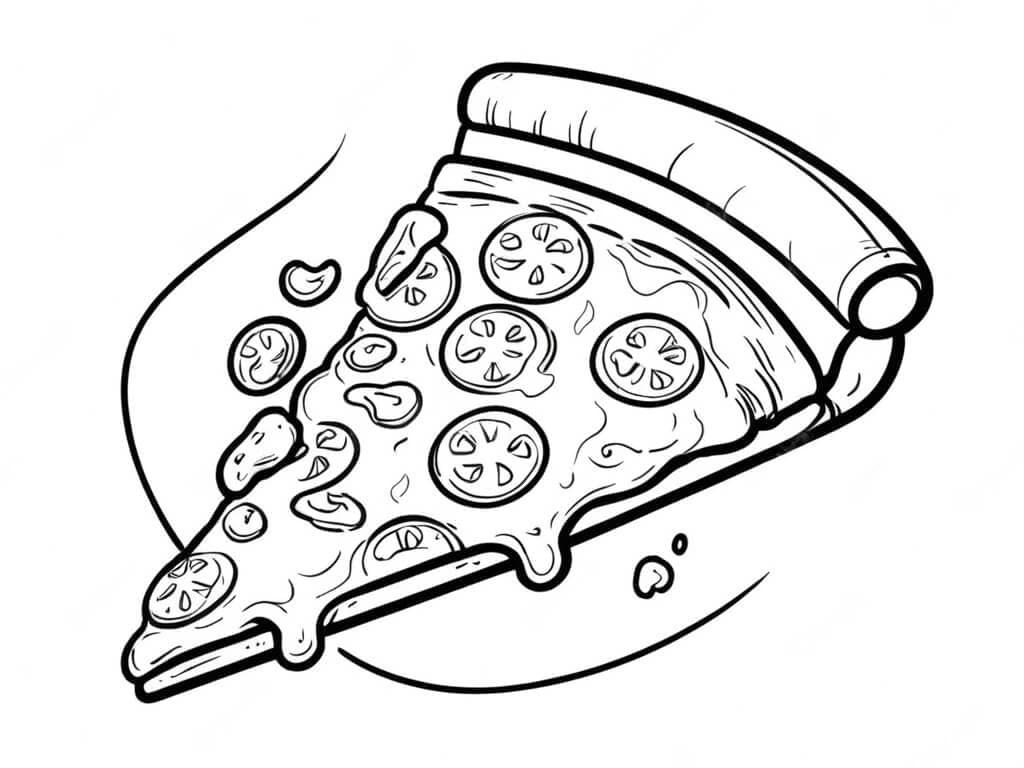 Pizza de tomate para colorir
