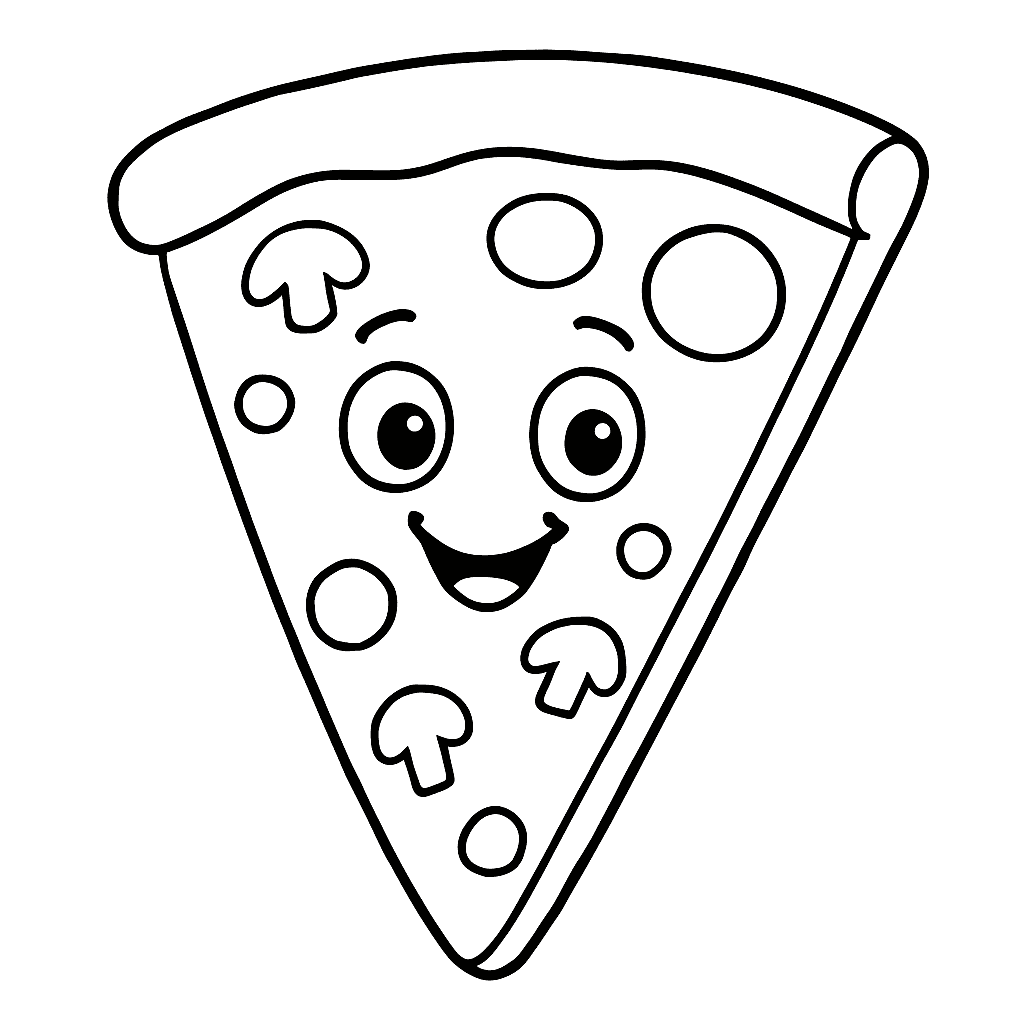 Pizza feliz para colorir
