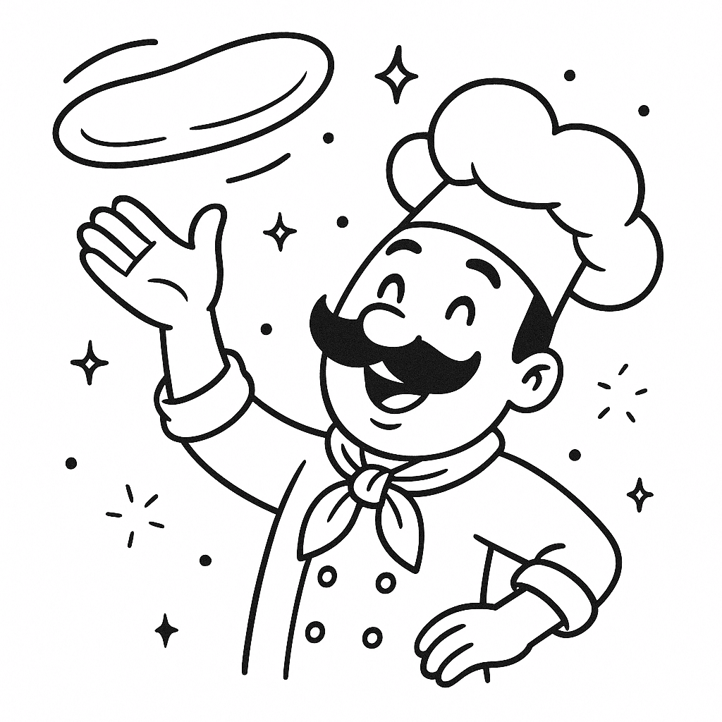 Pizzaiolo para colorir