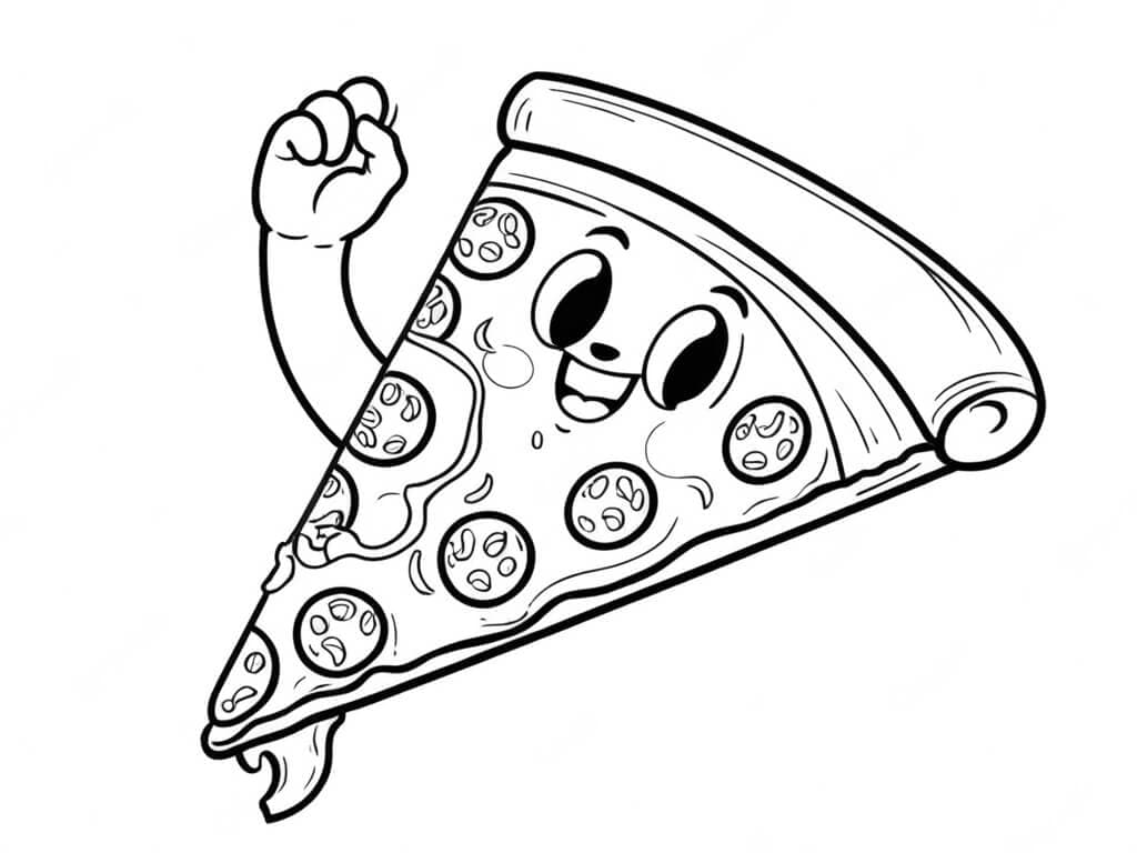 Pizza sorridente para colorir