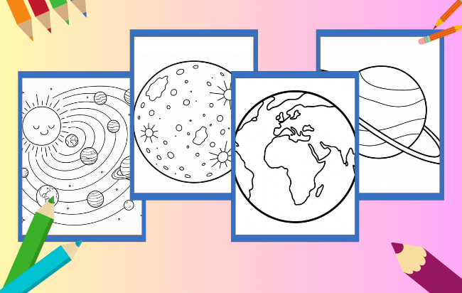 Desenhos de planetas para colorir