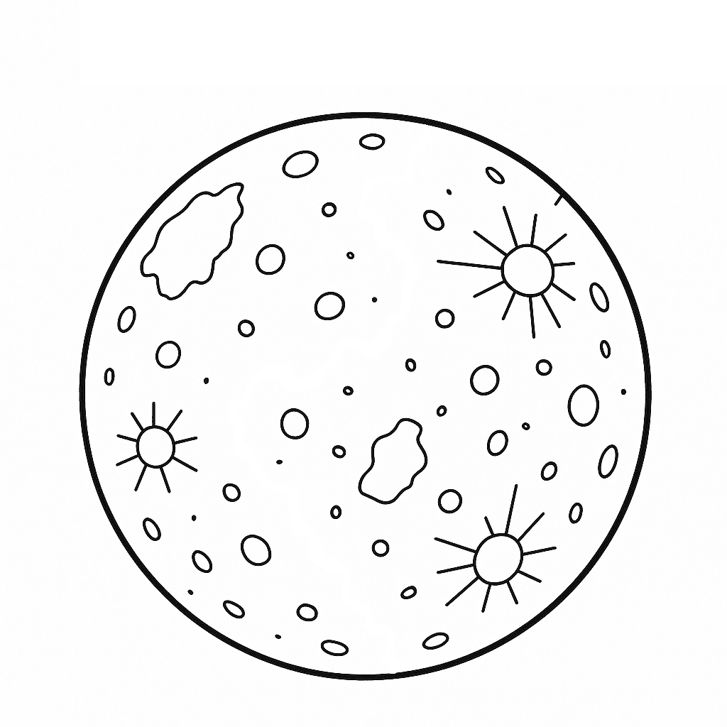 Planeta Mercúrio para colorir
