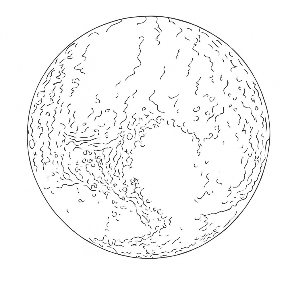 Planeta Plutão para colorir