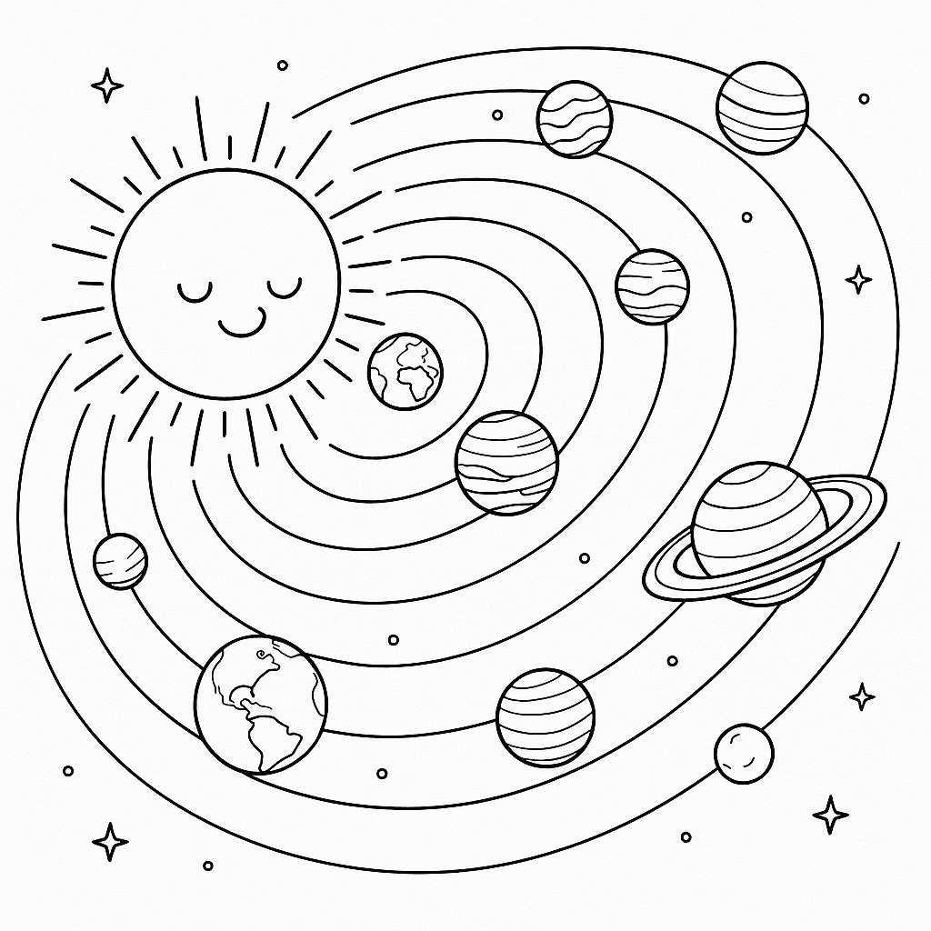 8 Desenhos de Planetas para colorir e imprimir