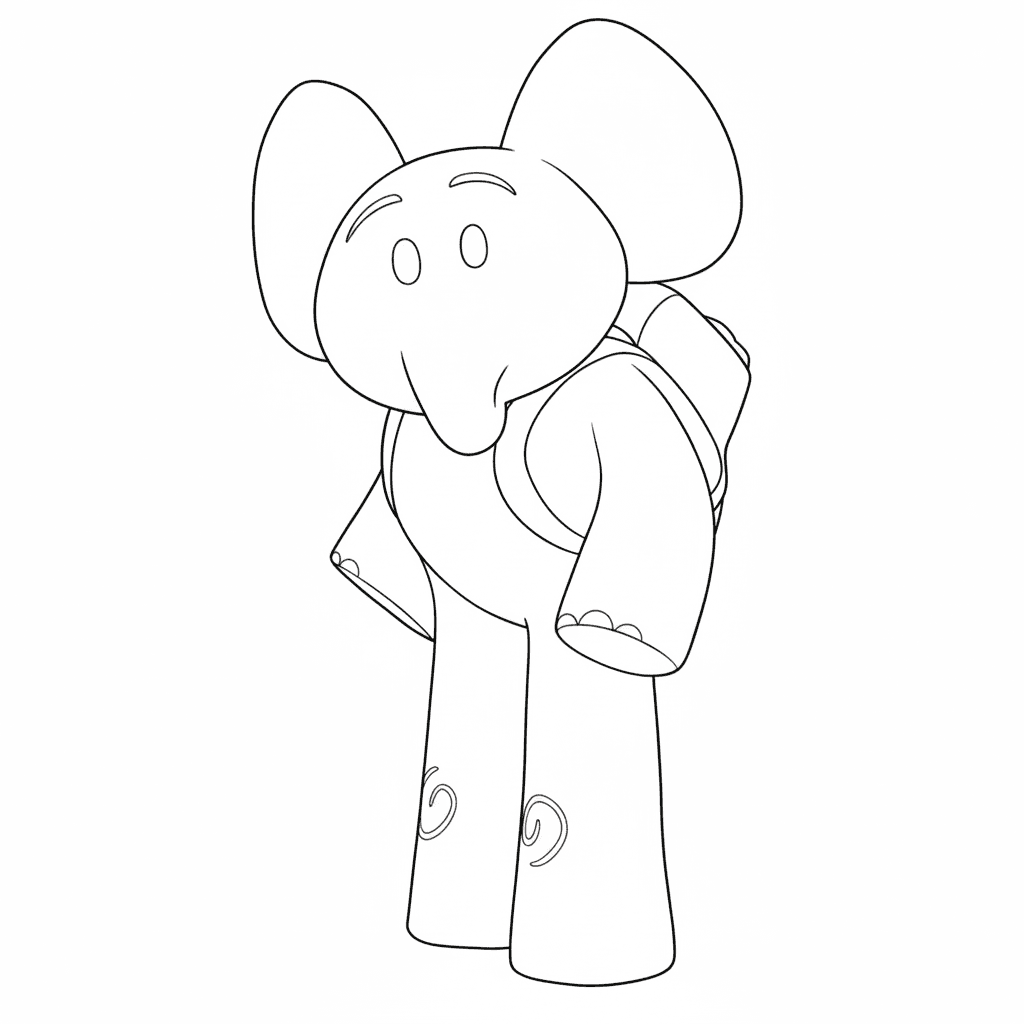 Elly o elefante do Pocoyo para colorir