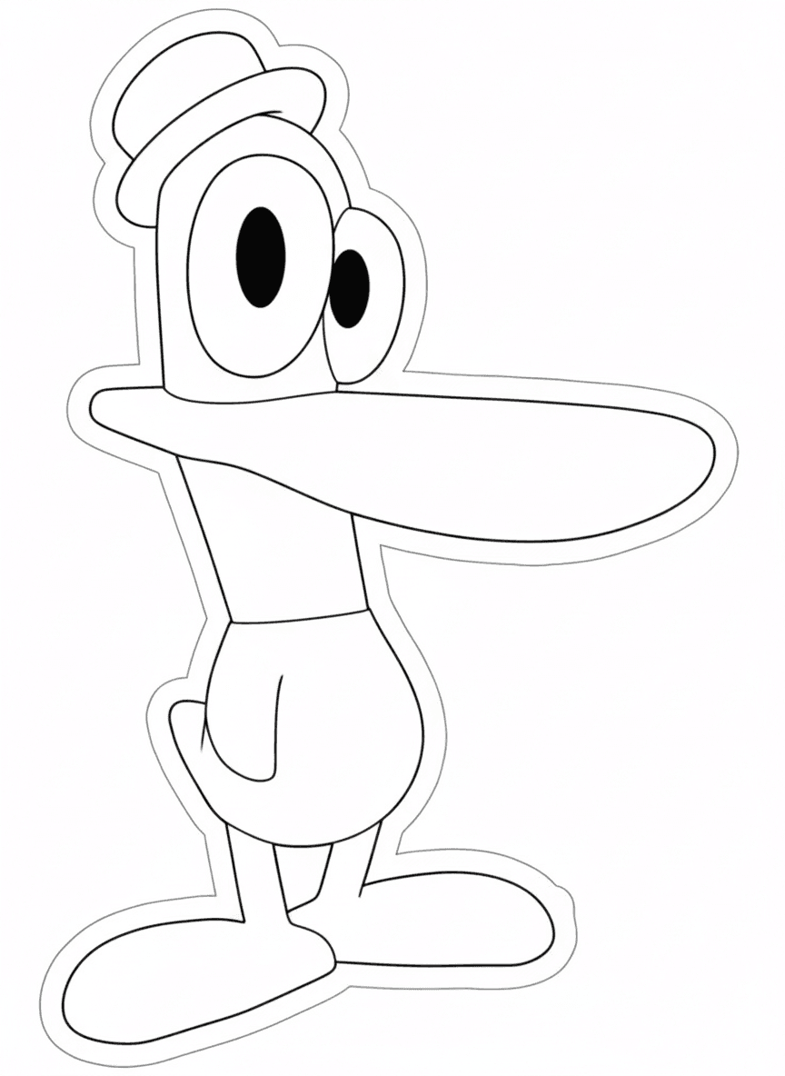 Pato Pocoyo para colorir