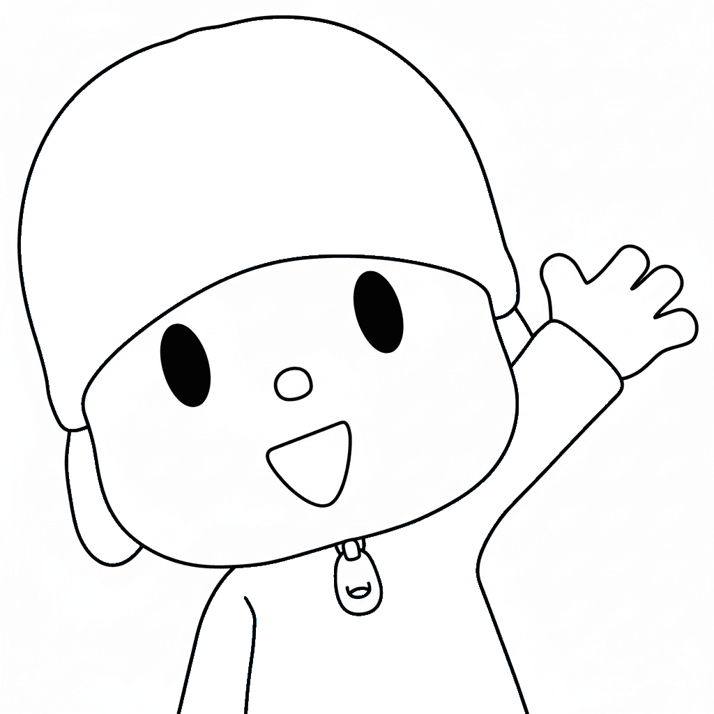 Pocoyo dando tchau para colorir