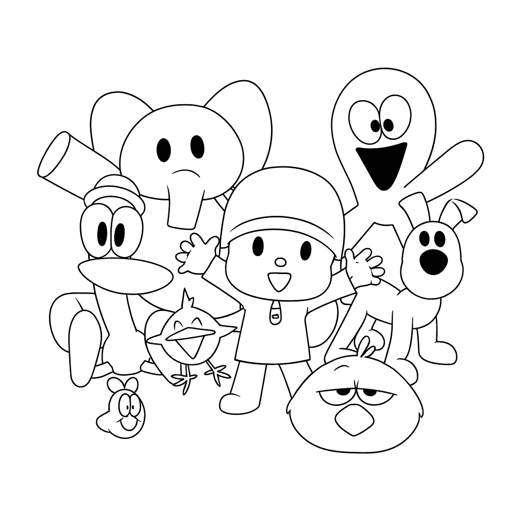 Pocoyo e amigos para colorir