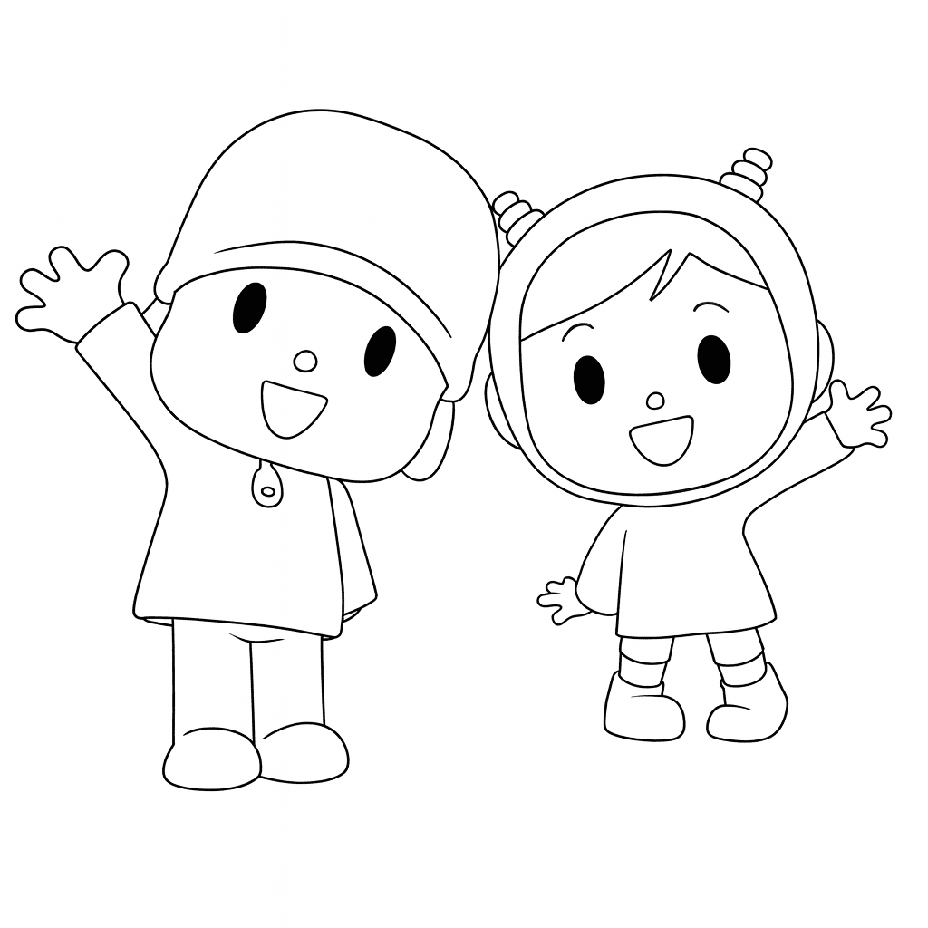 Pocoyo e Nina para colorir