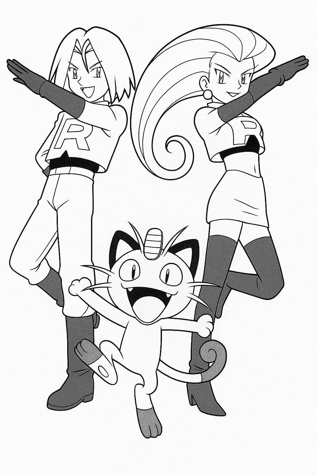 Equipe Rocket para colorir