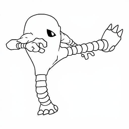 Hitmonlee para colorir