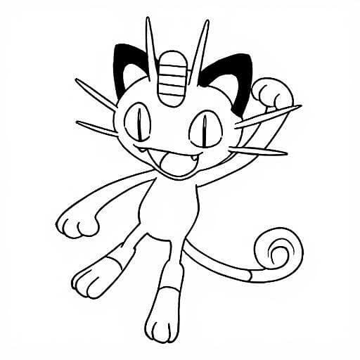 Meowth para colorir