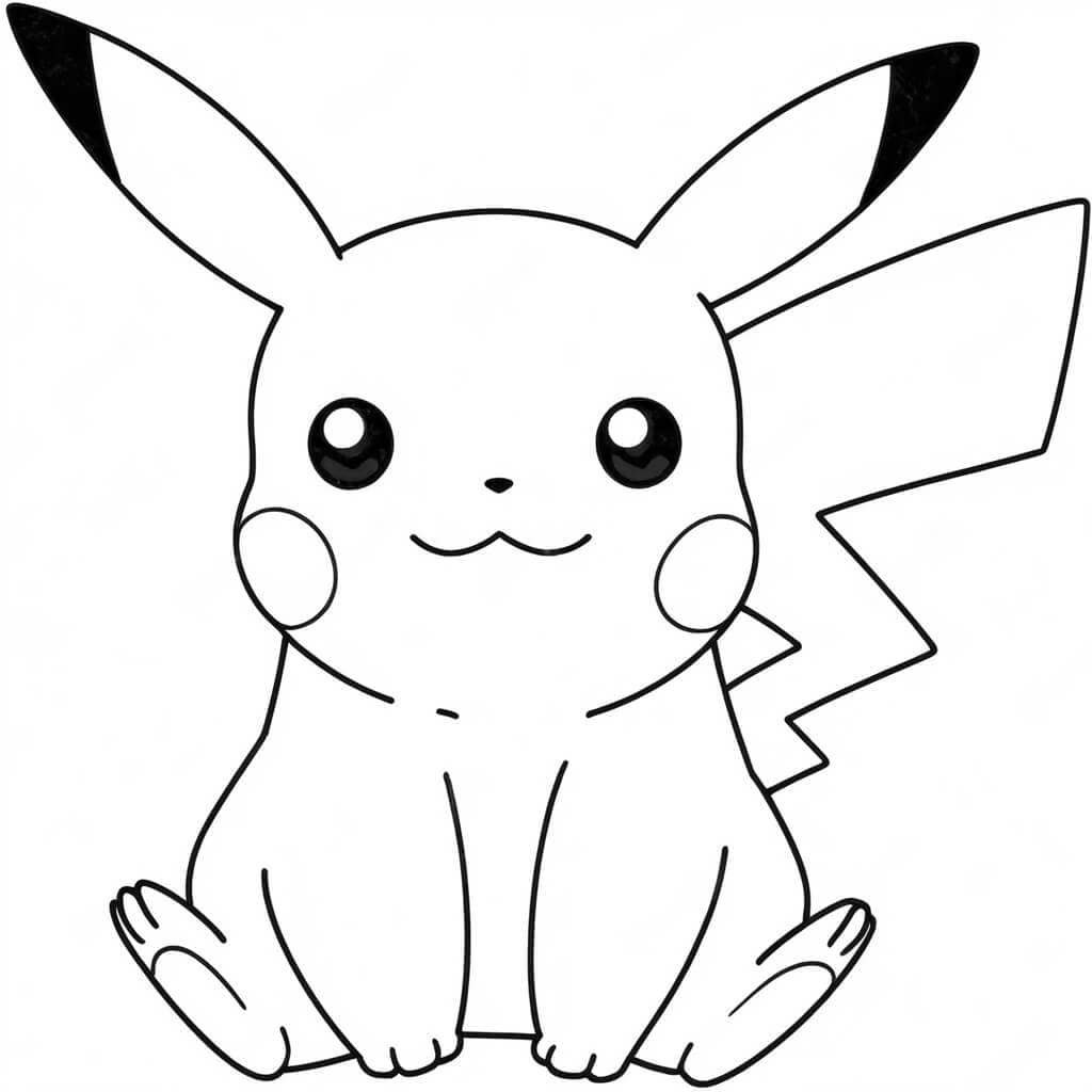 Pikachu fazendo pose para colorir