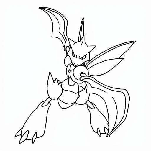Scyther para colorir