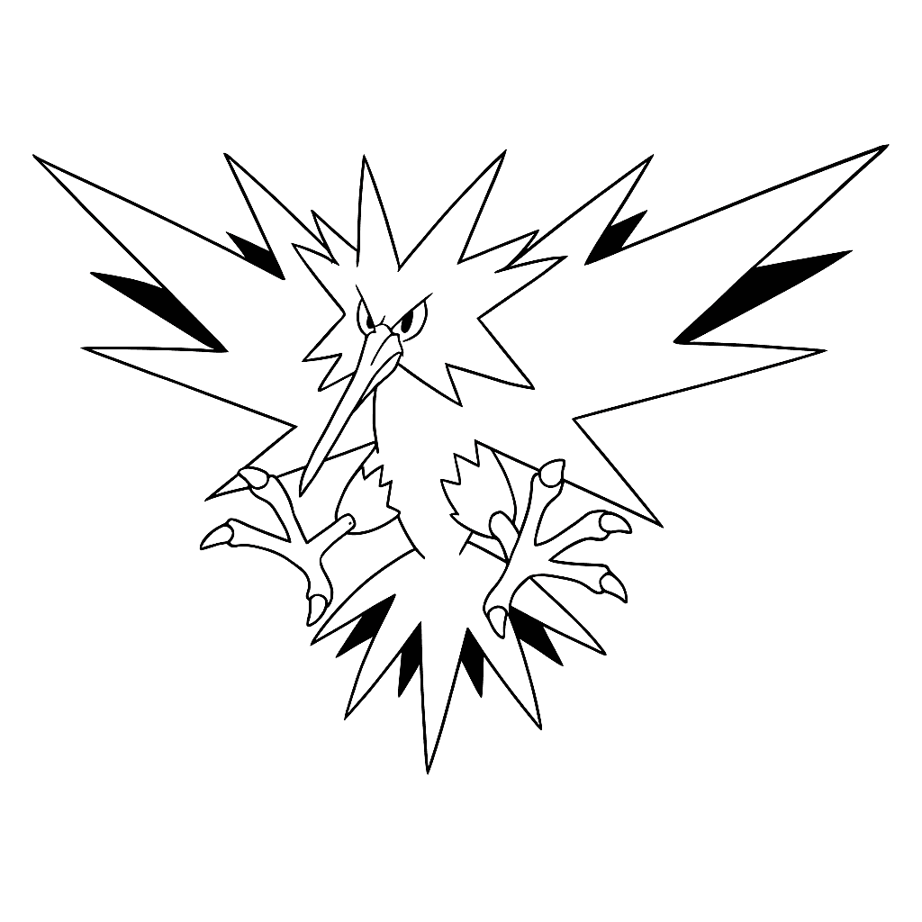 Zapdos para colorir