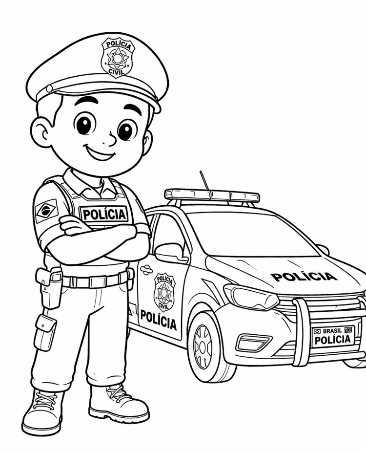 10 Desenhos de Policial para colorir
