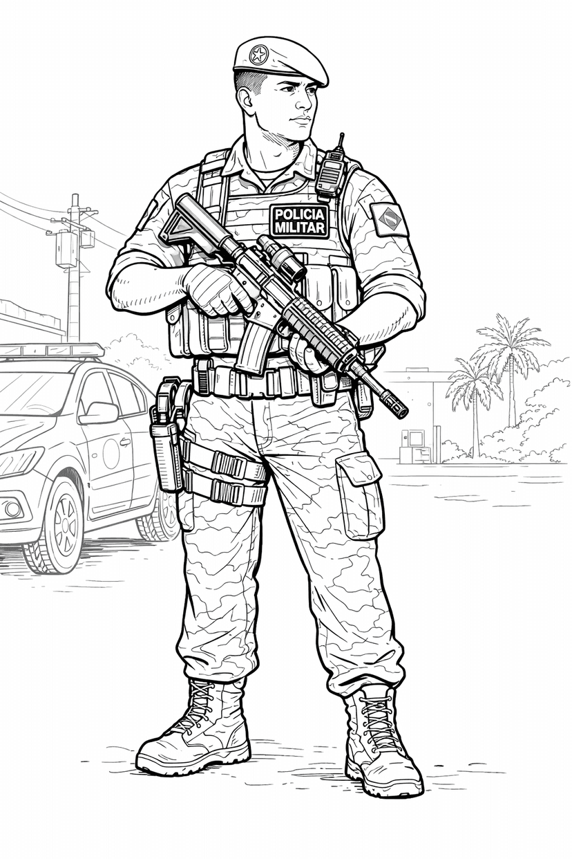 10 Desenhos de Policial para colorir