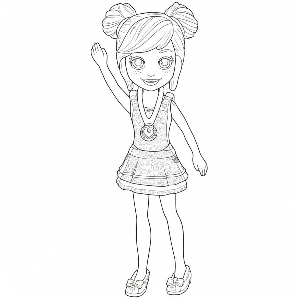 Polly acenando para colorir