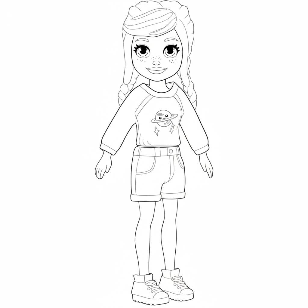 Polly boneca básica para colorir