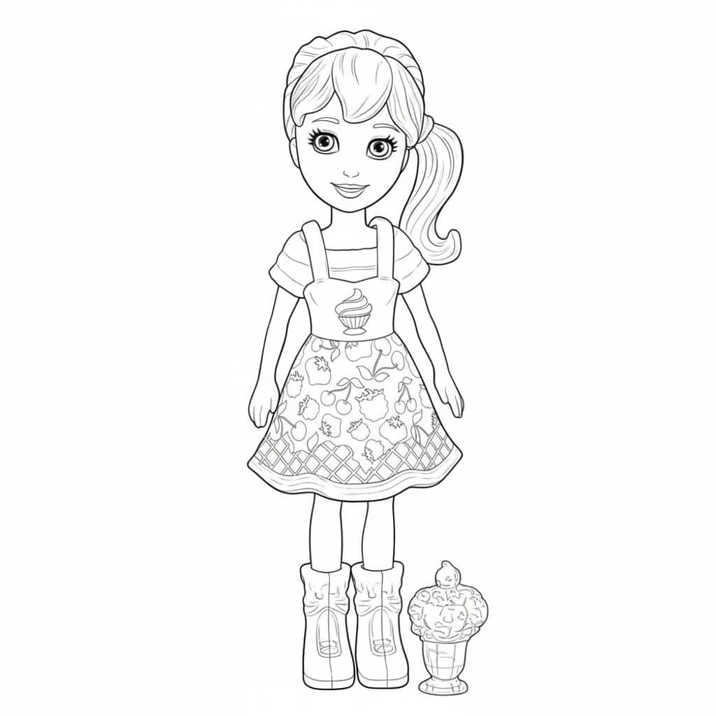 Polly cupcake para colorir