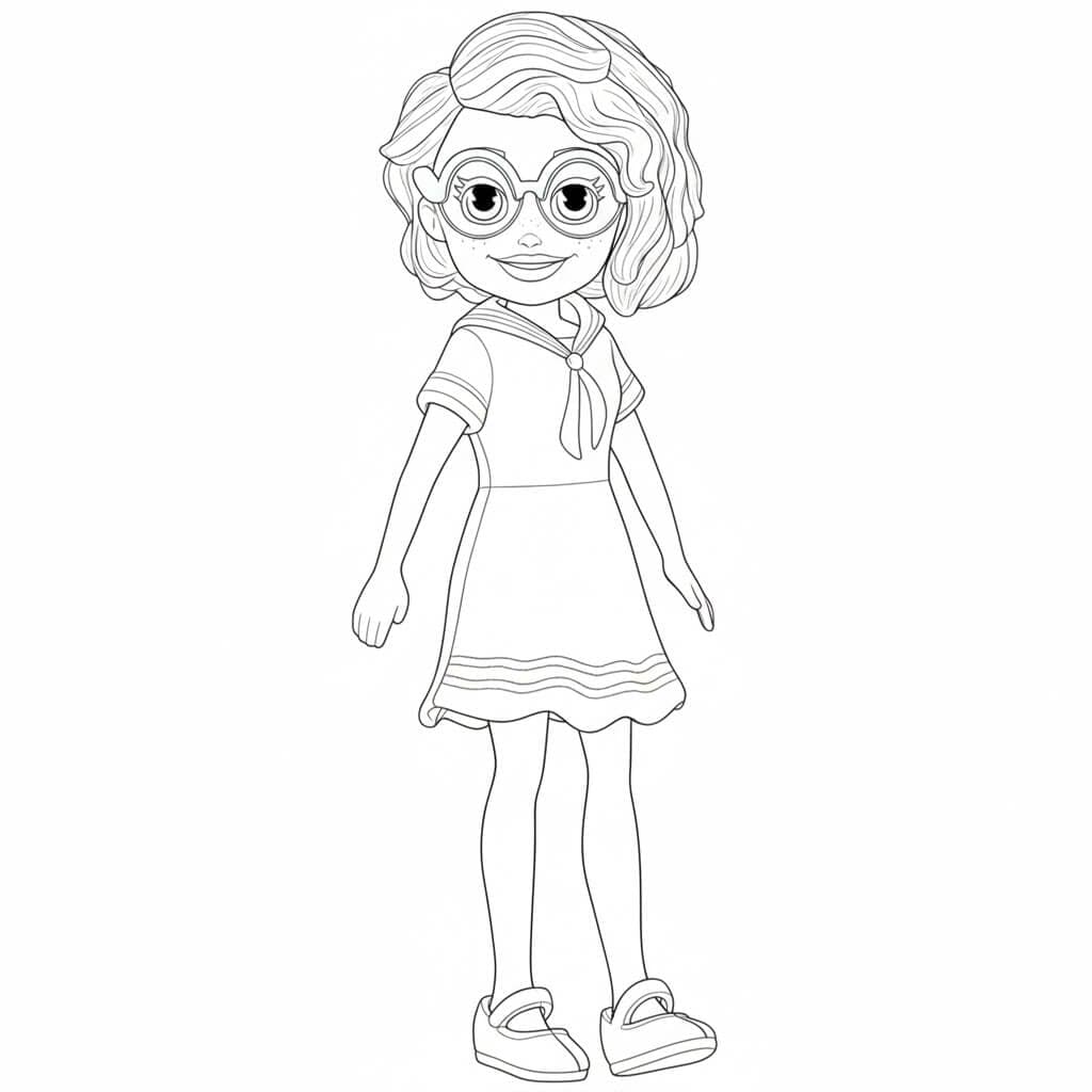 Polly de óculos para colorir