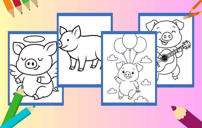 Desenhos de Porco para colorir