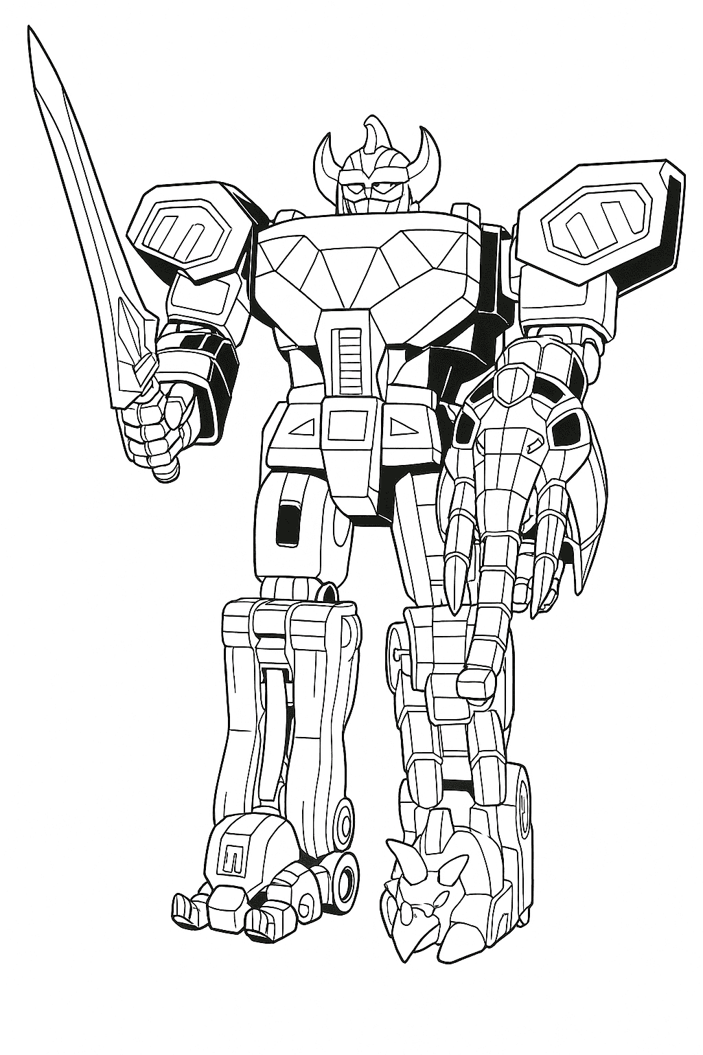 O Megazord em ação para colorir