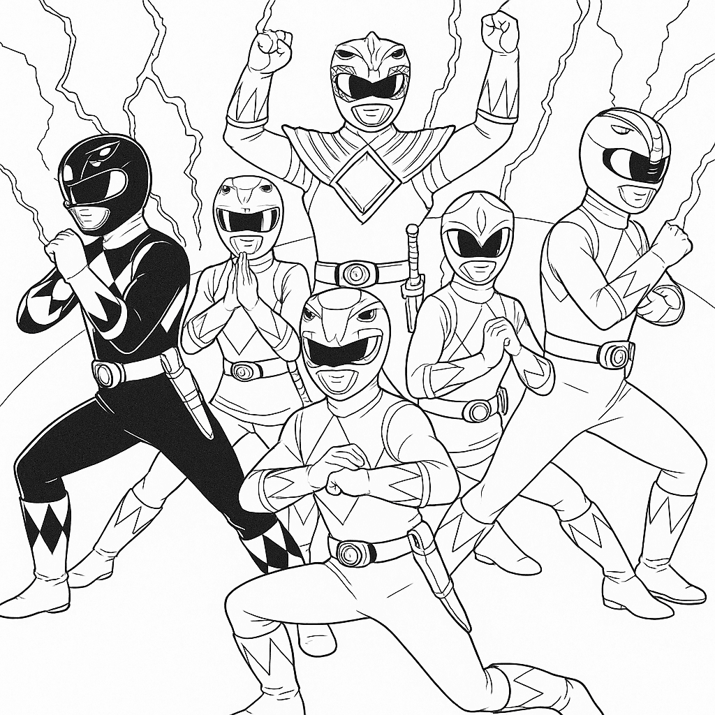 Estrela Do Poder Power Rangers Para Colorir