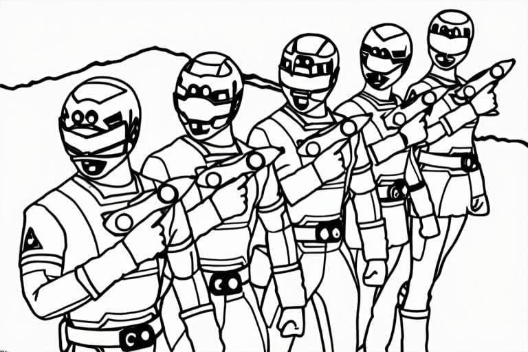 Power Rangers armados para colorir