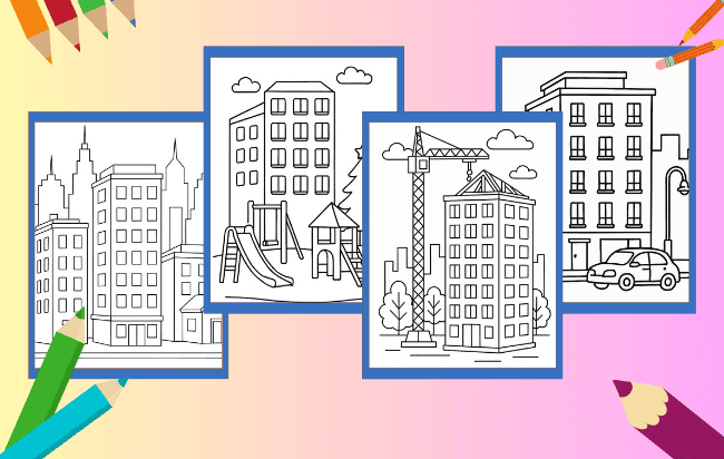 Desenhos de Prédios para colorir