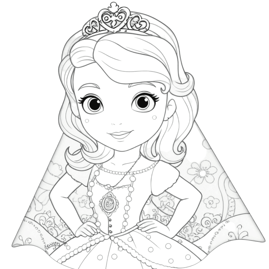 Princesa Sofia linda para colorir