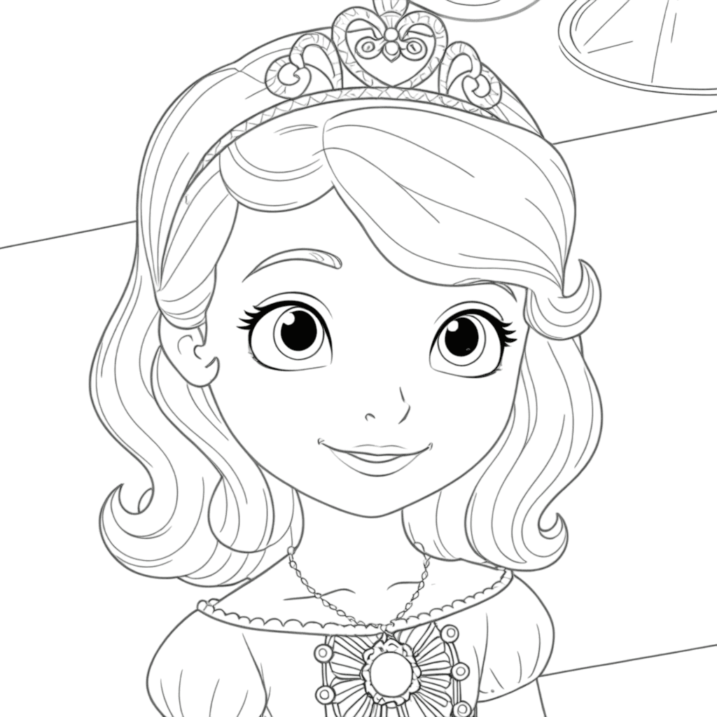 Princesinha Sofia coroa para colorir
