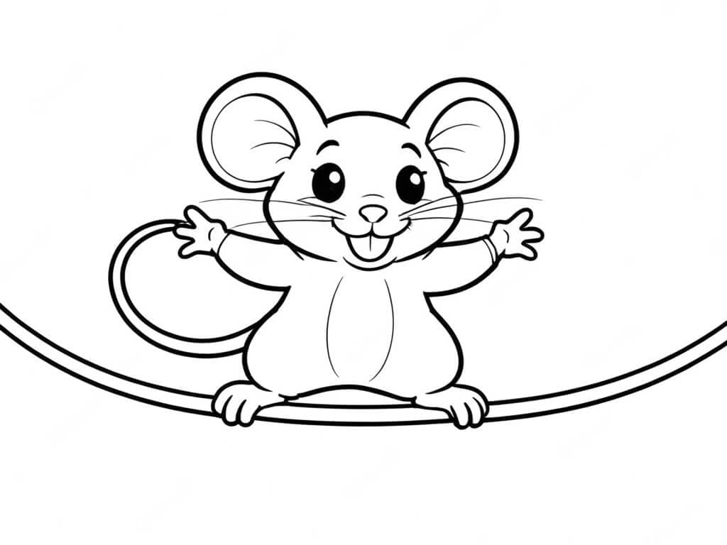 Rato equilibrista para colorir