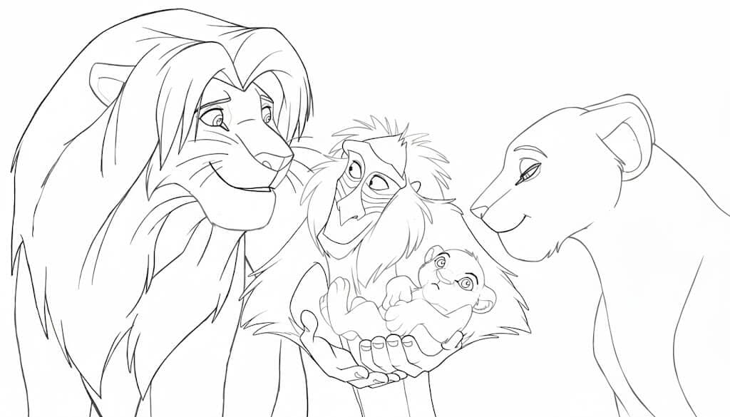 Simba filhote para colorir