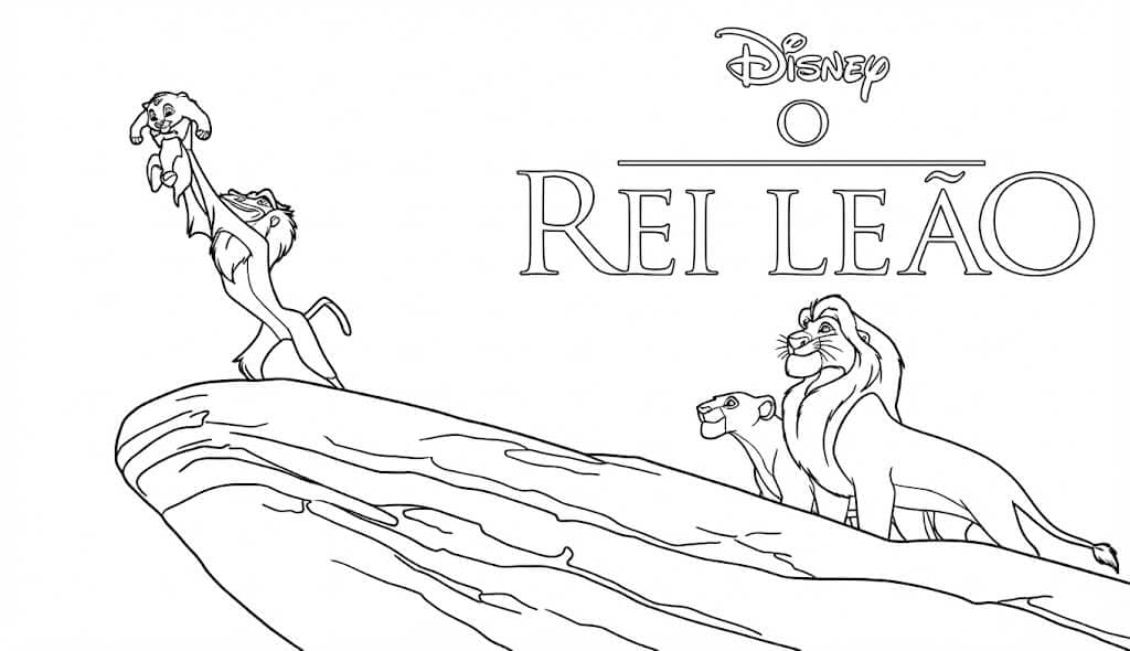 Simba na montanha para colorir