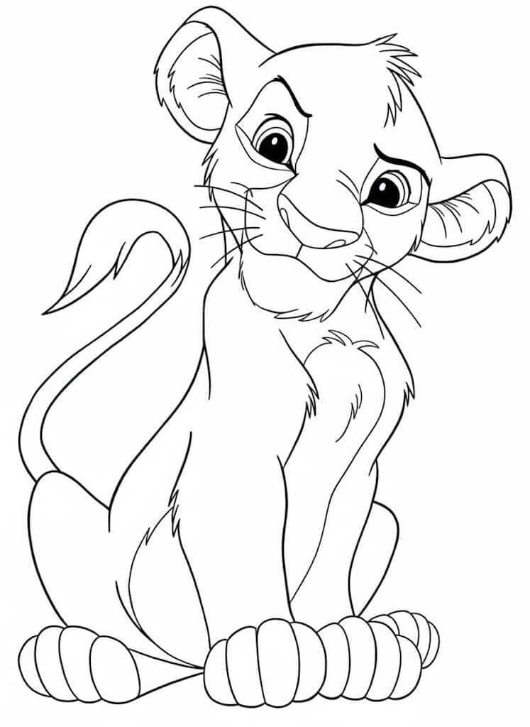 Simba Rei Leão para colorir