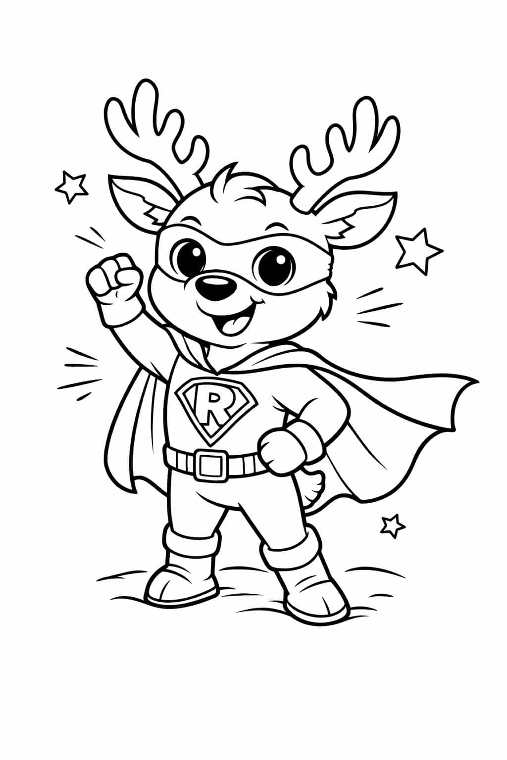 Rena super-herói para colorir