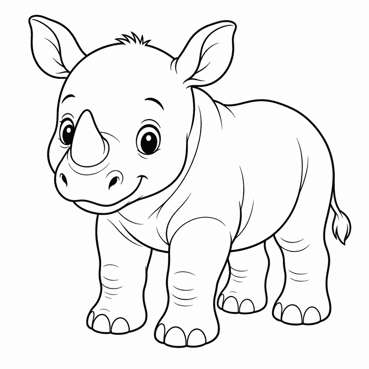 Rinoceronte bebê para colorir