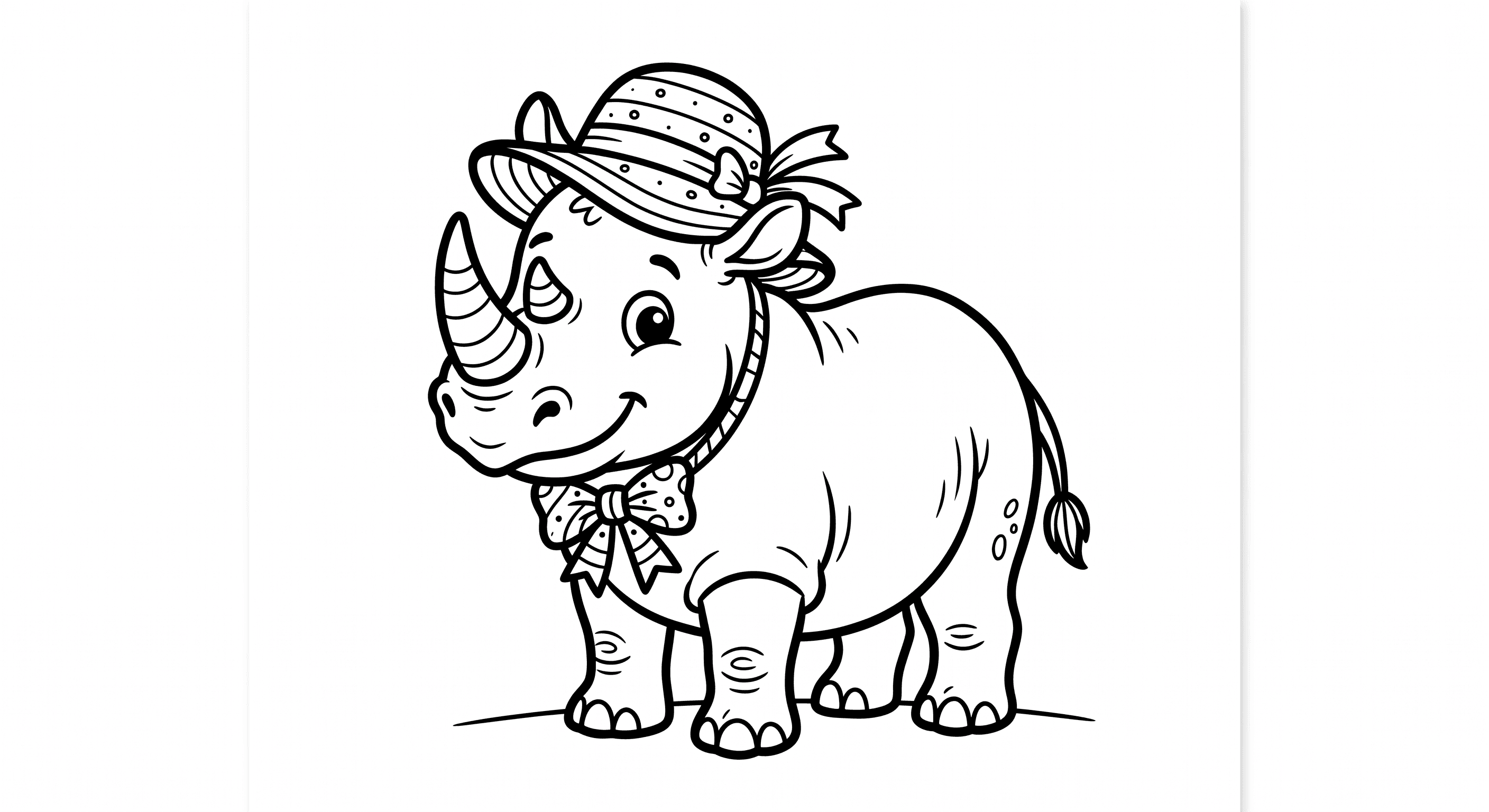 Rinoceronte fofo para colorir