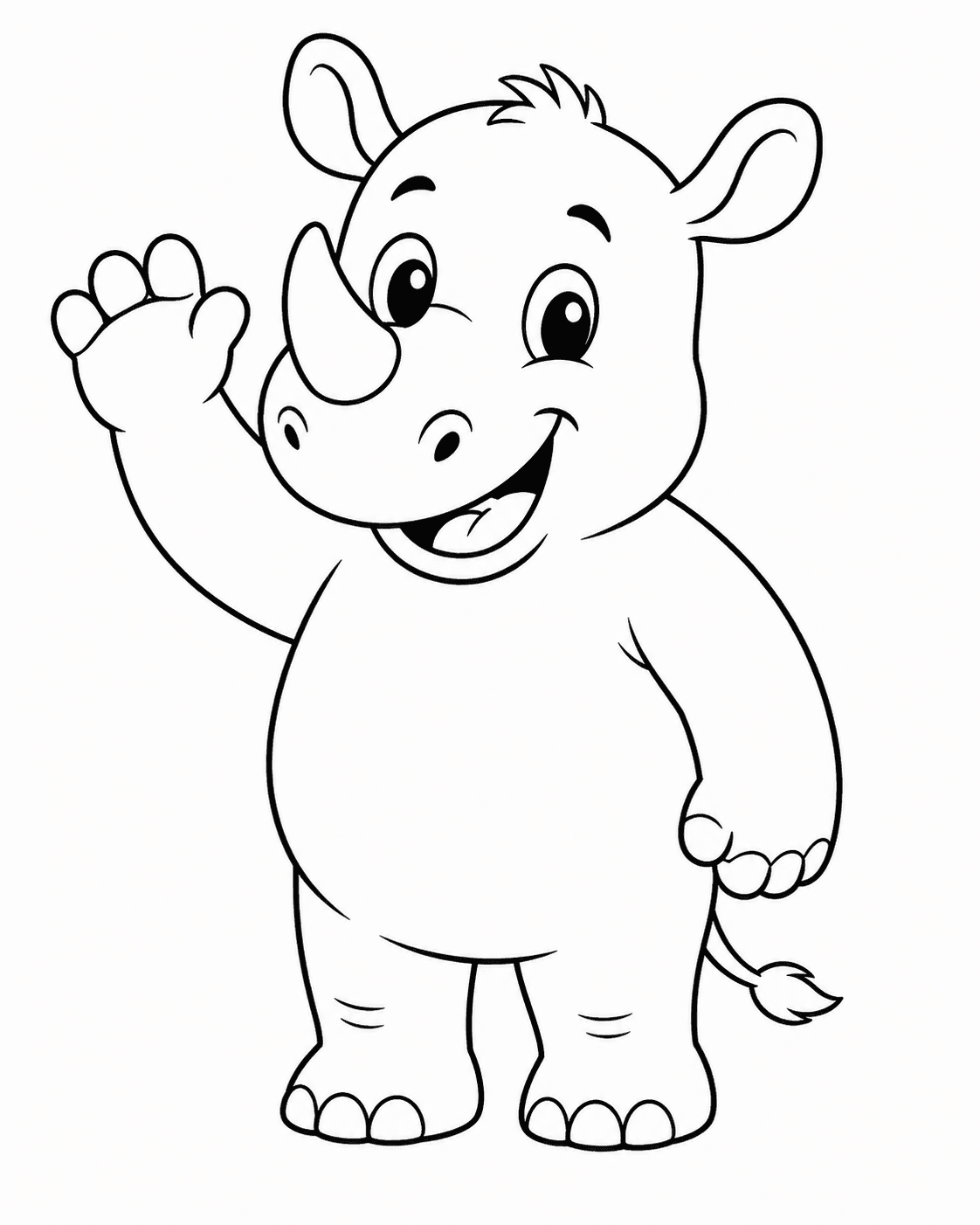 Rinoceronte infantil para colorir